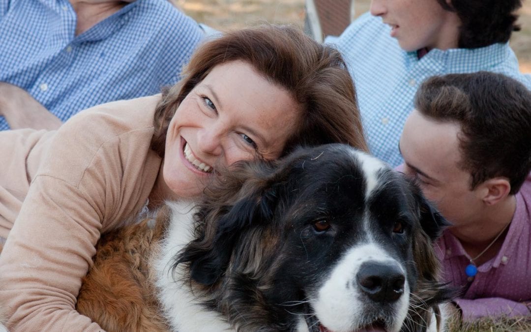 #familyfuntime #stbernardlove #doglove #betweenshots #worldsend #smilesfordays. Renee and her family relaxing between portrait shots. That dog…. so big!