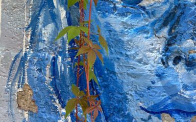 #blue #streetart #mural #neponset #lowermills #vines #painting #walking #sightsalongtheway